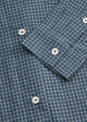 Edgar skjorte Blue/Cream Mini Check Skall Studio 
